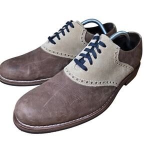 Mens Cole Haan Brown 2-Toned Suede Saddle Oxfords Mens Size 9.5 M Loafers